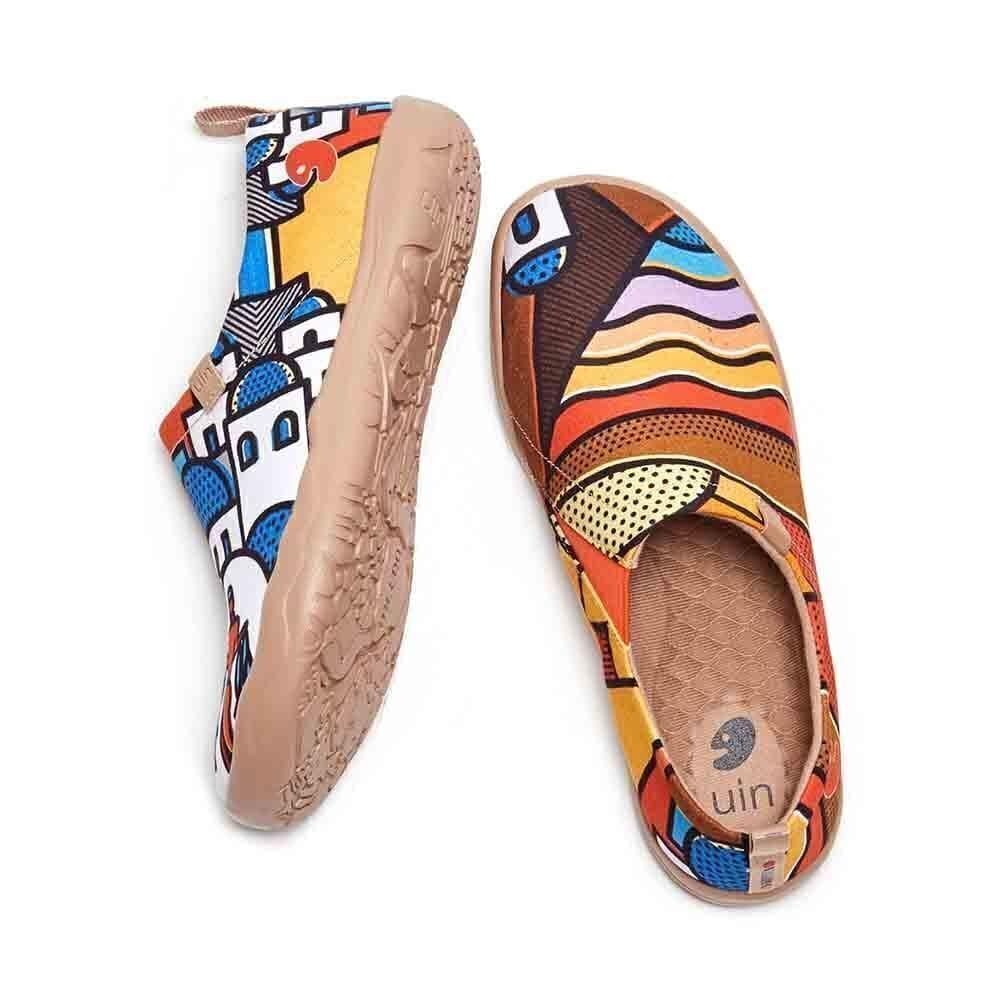 UIN Women's Slip On Casual Loafers Comfort Walking Shoes (Sunset in Santorini) - Picture 6 of 11